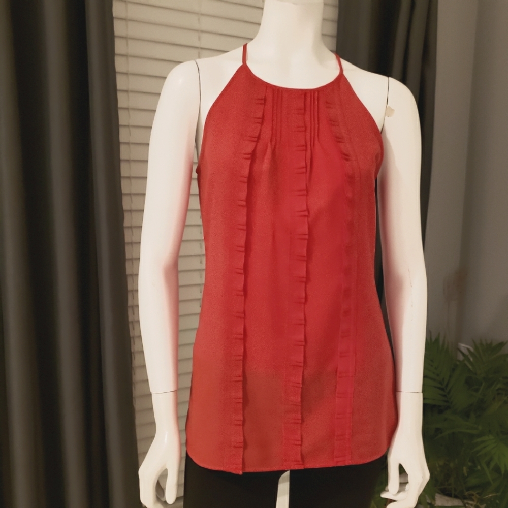Red Spaghetti Strap Blouse